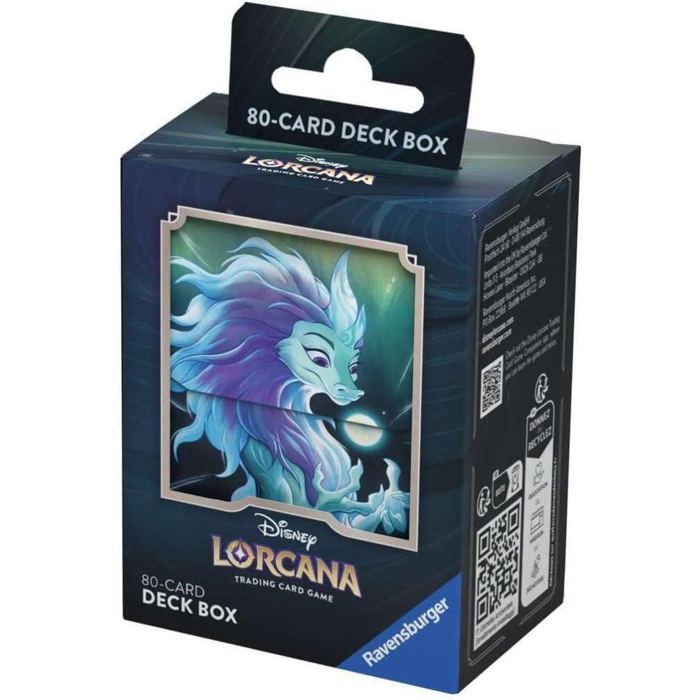 image:imageRavensburger Disney Lorcana TCG Deck Box Featuring Sisu Divine Water Dragon by Grace Tran Securely Stores 80 Sleeved Cards Durable amp Portable Organizer for TCG Players Ages 8