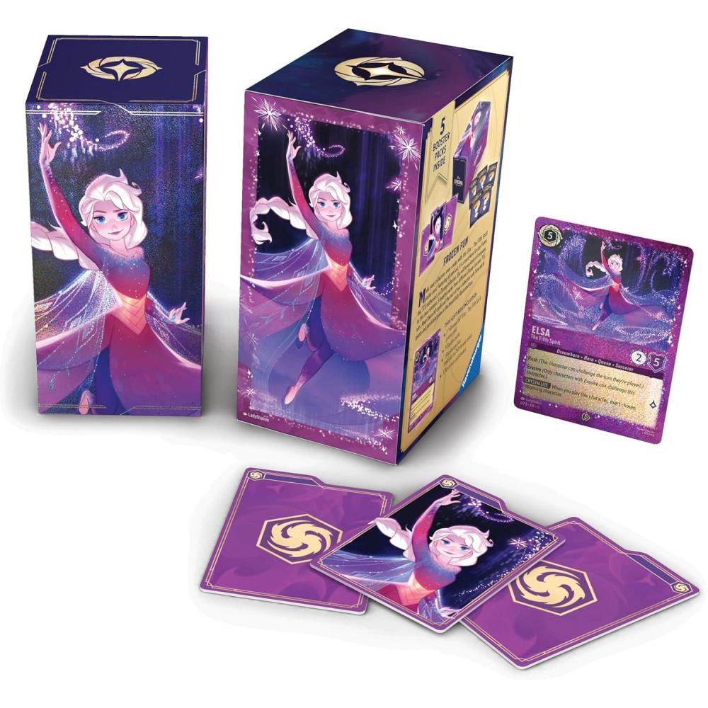 image:imageRavensburger Disney Lorcana TCG Elsa Gift Box 5 Booster Packs The Fifth Spirit Promo Card amp Storage Box for 252 Cards Trading Card Game amp Disney Collectible Ages 8