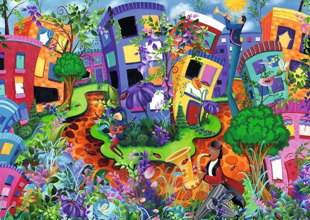 image:imageRavensburger Lady Bug Lane 1000 Piece Jigsaw Puzzle Whimsical Garden Path Scene Detailed Challenge for Adults amp Families