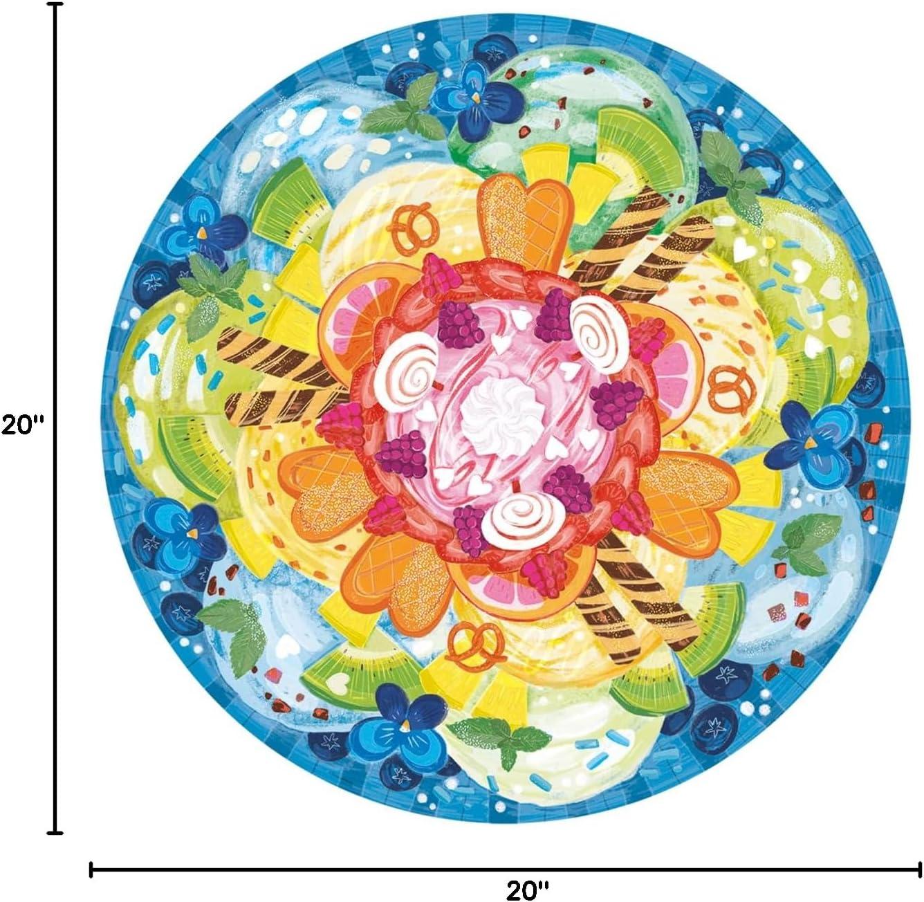 image:imageRavensburger Circle of Colors Ice Cream 500 Piece Round Jigsaw Puzzle for Adults 17348 Every Piece is Unique Softclick Technology Means Pieces Fit Together Perfectly