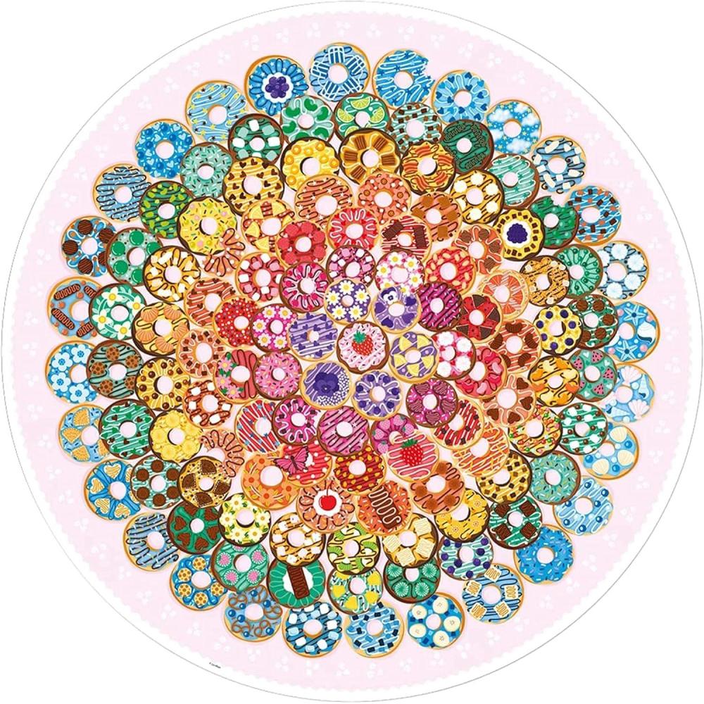 image:imageRavensburger Circle of Colors Donuts 500 Piece Round Jigsaw Puzzle for Adults Unique Vibrant and GlareFree Perfect Interlocking Fit Ideal for Ages 12 and Up Model 17346