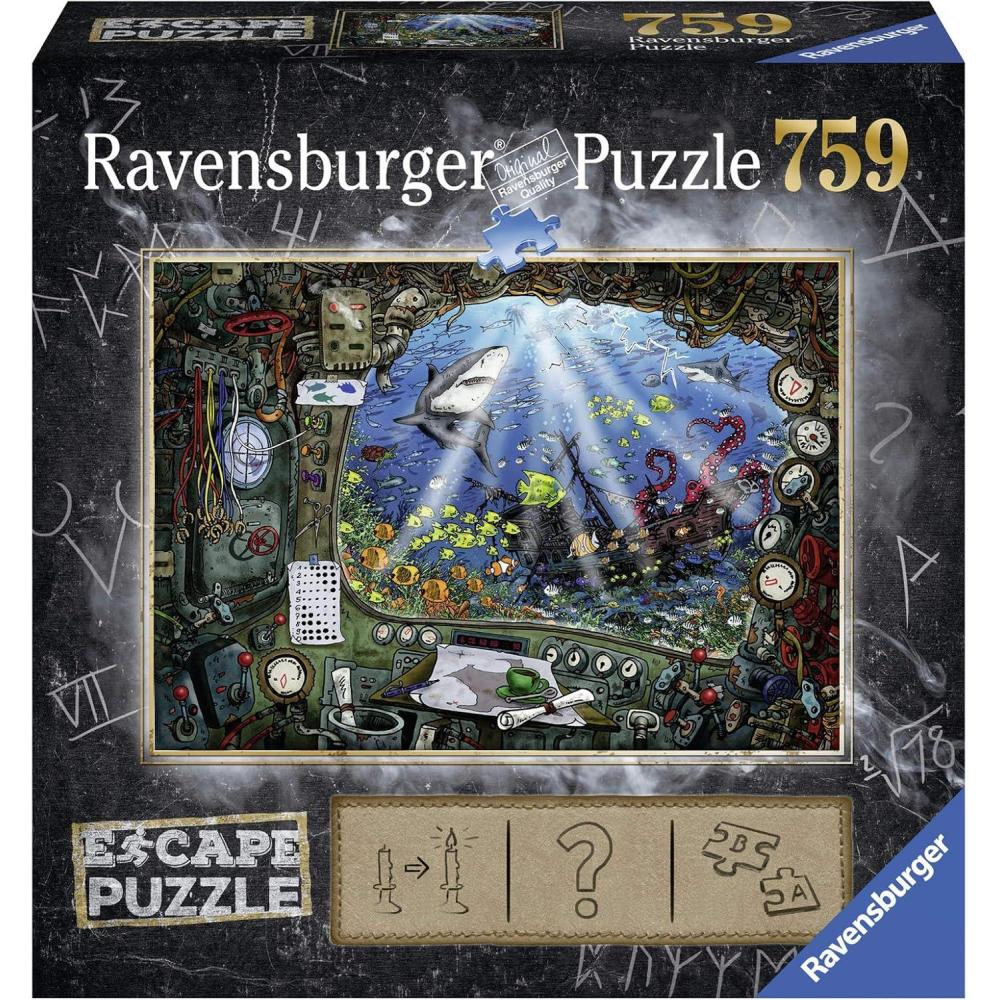 image:imageRavensburger Escape Puzzle Submarine 759 Piece Jigsaw Fun for Kids and Adults 12 Unique Escape Room Experience Precision Fit Pieces for Puzzle LoversSubmarine
