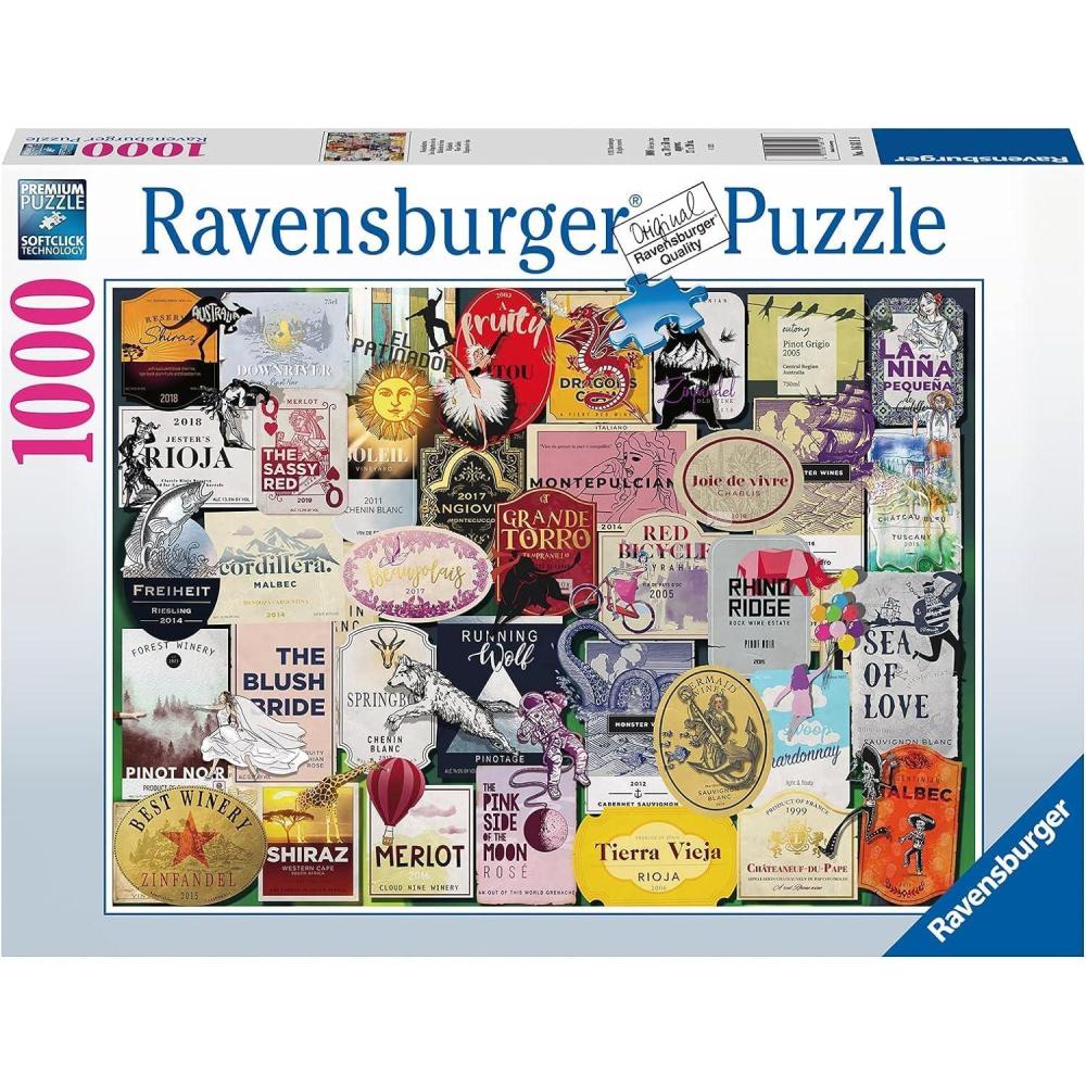 image:imageRavensburger Wine Labels Jigsaw Puzzle 1000 Pieces Unique and Challenging Softclick Technology Ideal for Adults and Puzzle Enthusiasts Climate Pledge Friendly