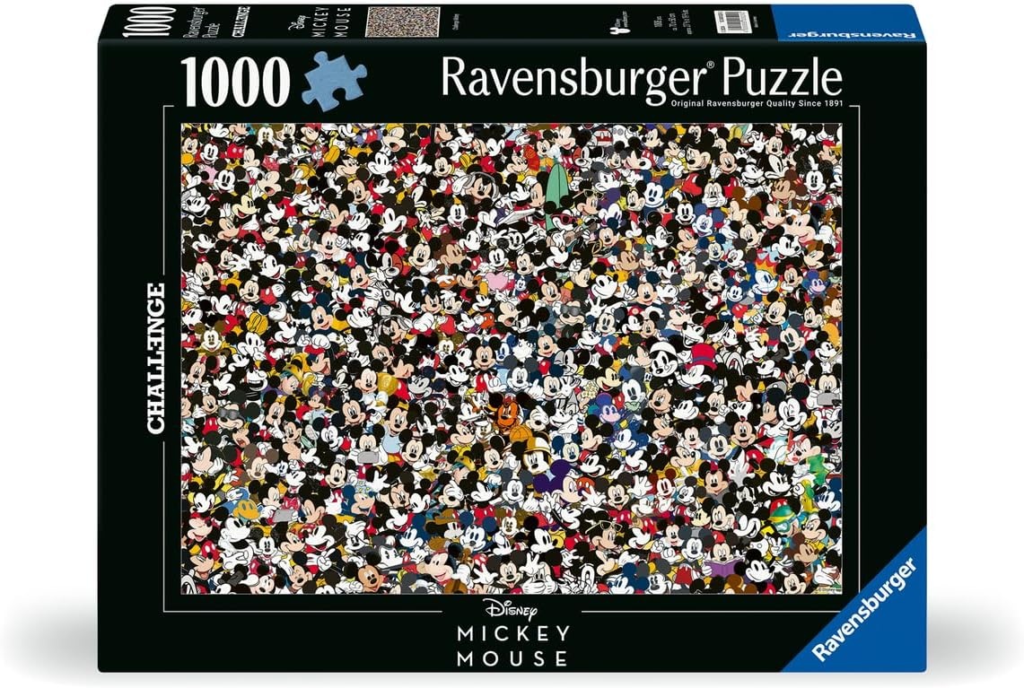 image:imageRavensburger Disney Mickey Mouse Challenge 1000 Piece Jigsaw Puzzle for Adults 12000529 Handcrafted Tooling Made in Germany Every Piece Fits Together PerfectlyNew Packaging